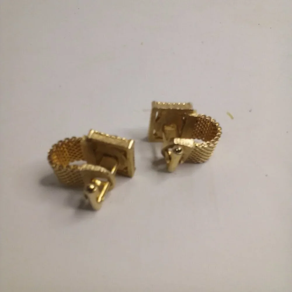 Swank Cufflinks Vintage Rectangle Green Stone